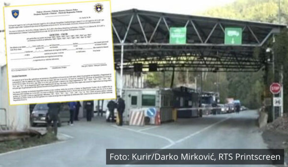 OVAKO IZGLEDA KURTIJEVA OPOMENA KOJA SE URUČUJE NA JARINJU: Priština teroriše Srbe zbog preregistracije (FOTO)