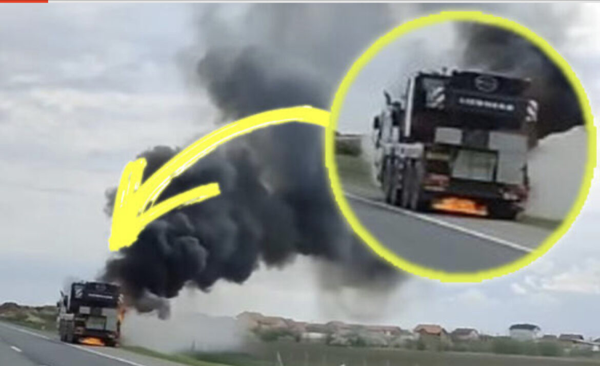 UŽASAVAJUĆA SCENA KOD ŠIMANOVACA: Moćna mašina od 300.000 evra gori nasred puta CRNI DIM KULJA NA SVE STRANE (VIDEO)