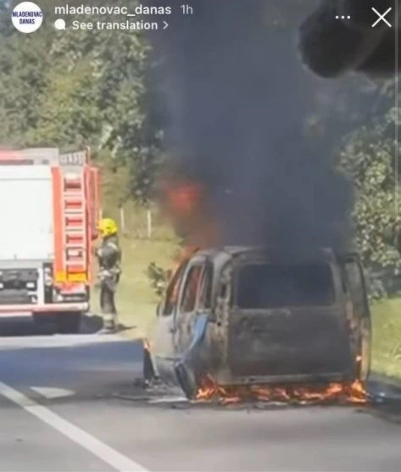 BUKTI POŽAR NA AUTO-PUTU KA BEOGRADU! Planuo motor automobila i&hellip;