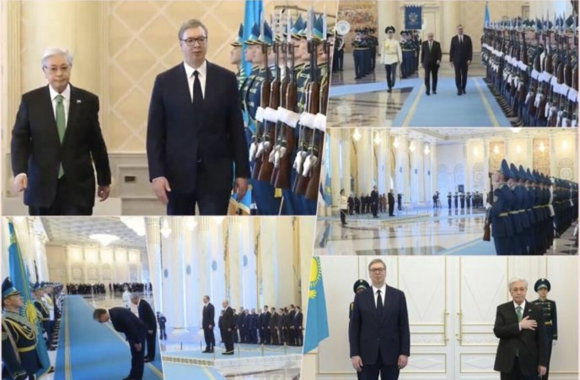 UŽIVO SVEČANI DOČEK VUČIĆA U ASTANI: Najviše počasti za predsednika Srbije
