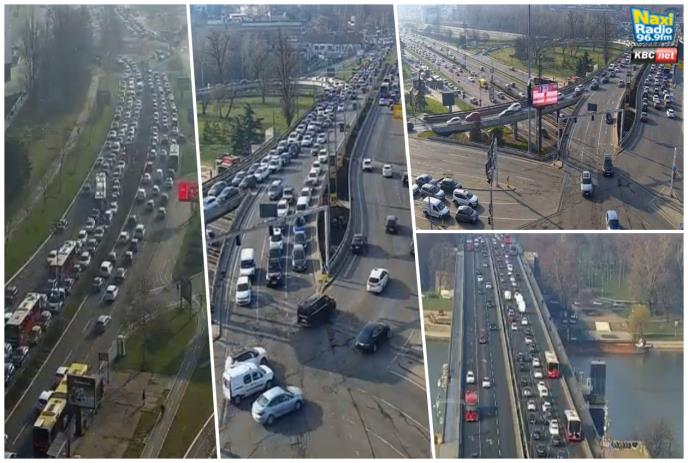GOMILA SE NA GAZELI, AUTOKOMANDA I BRANKOV KRCATI: Kod Ušća se otegle kolone, ali sve se kreće! GSP ide normalno (FOTO)