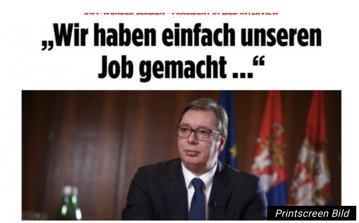 „SAMO SMO RADILI SVOJ POSAO“! Nemački „Bild“ fasciniran predsednikom Vučićem, HEROJEM VAKCINACIJE!