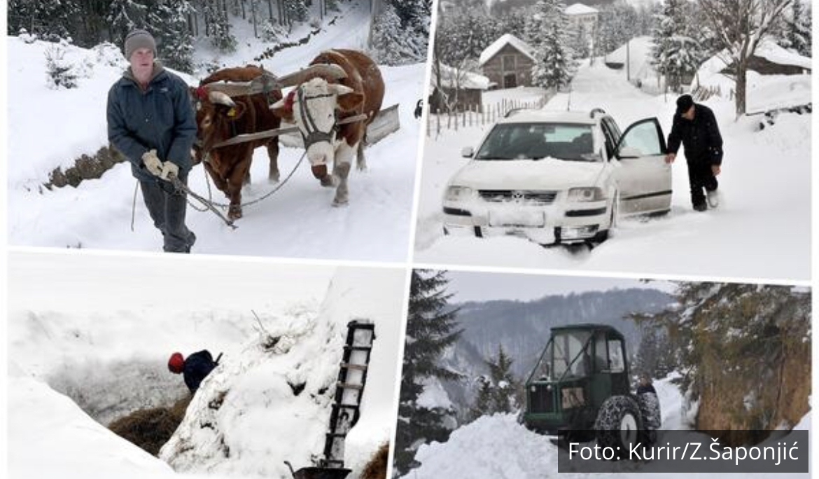MEĆAVA U ZAPADNOJ SRBIJI: Napadalo više od 30 centimetara snega, zavejana planinska sela, bez struje više od 6.000 meštana FOTO