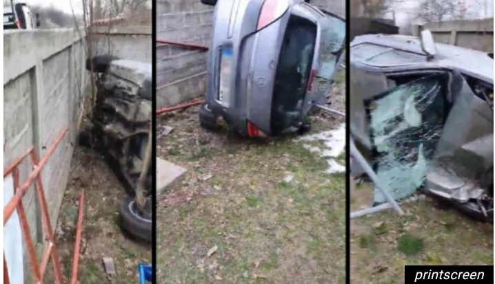 KAKO, ČOVEČE?! Napravio neviđeni karambol, autom preleteo ogradu od 2 metra (VIDEO)