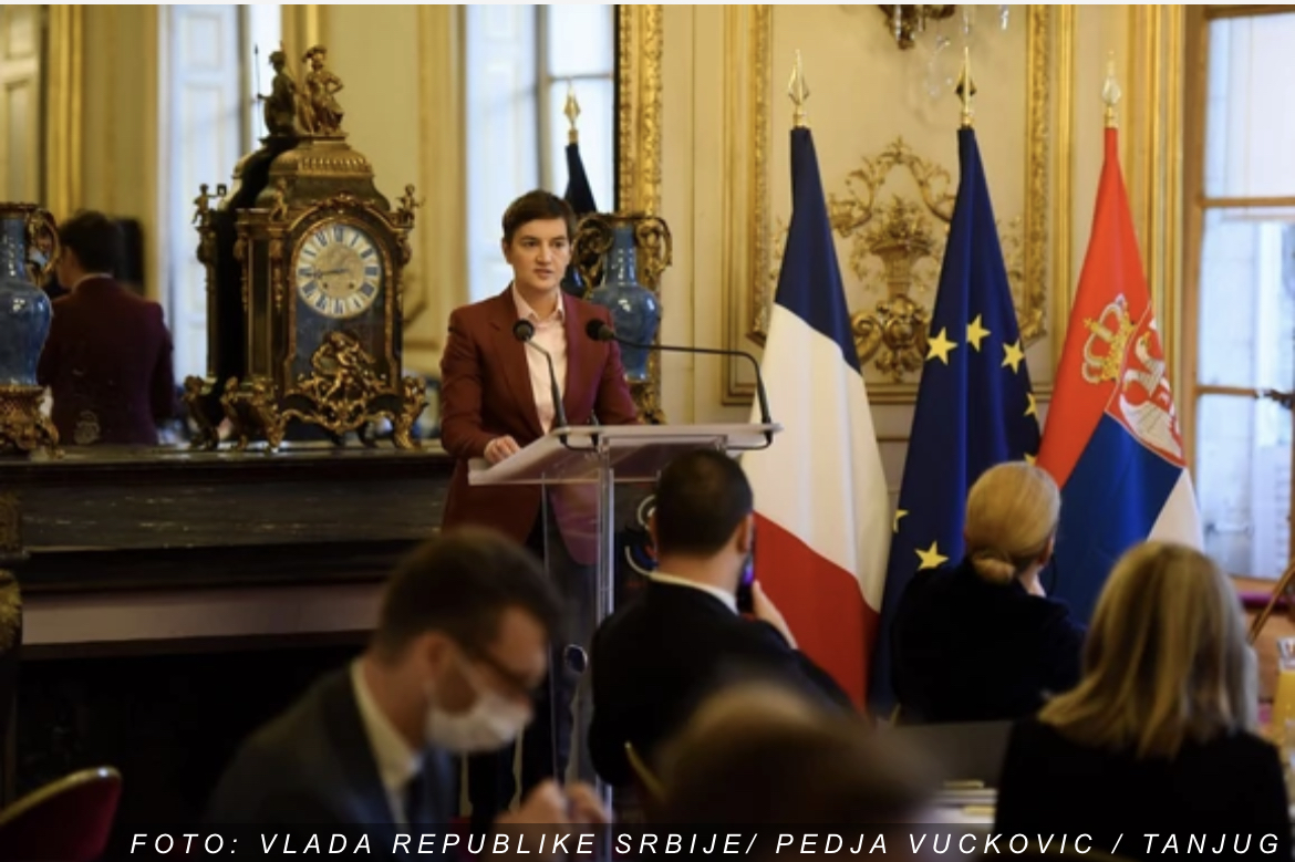 Brnabić: Nadam se otvaranju klastera 3 tokom francuskog predsedavanja