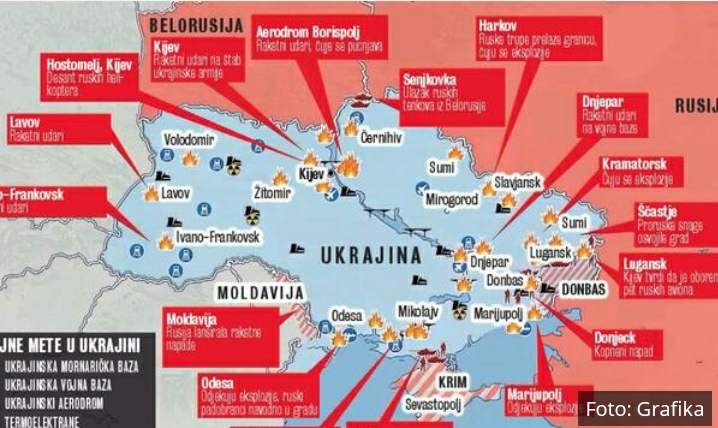 DETALJNA MAPA RUSKE INVAZIJE NA UKRAJINU: Napad tekao u 2 FAZE i tenkovskom OFANZIVOM iz 4 pravca