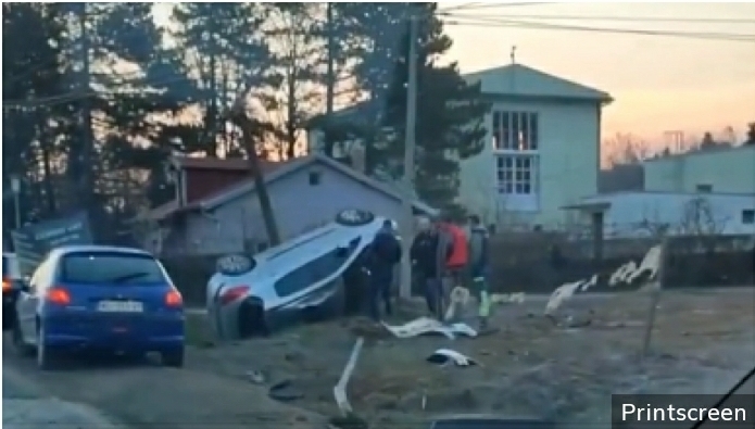 AUTO SE PREVRNUO NA KROV Saobraćajna nezgoda kod Novog Sada (VIDEO)