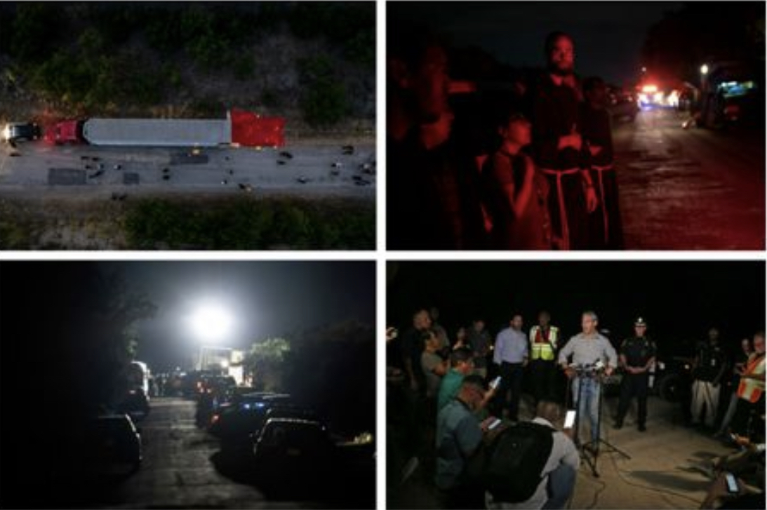 Prve slike i snimci velike tragedije u Americi: Policajci stoje pored prikolice smrti sa 46 leševa