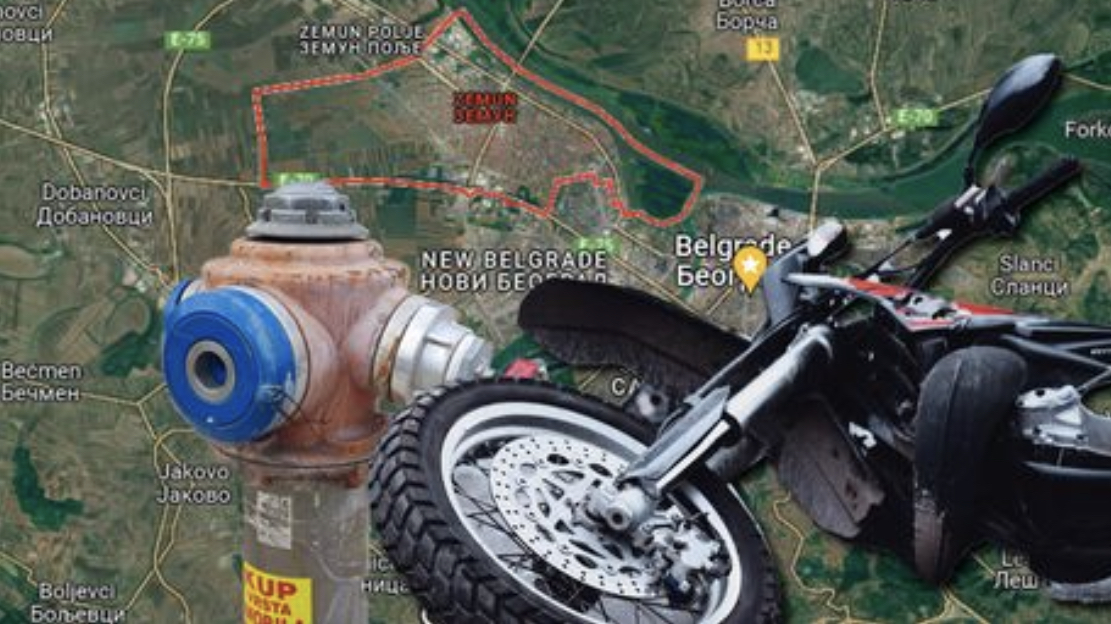 Motociklista se zakucao u hidrant u Zemunu, pa zadobio prelom vratnog pršljenja: U bolnici u teškom stanju