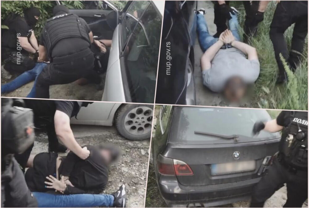 POGLEDAJTE AKCIJU SRPSKE POLICIJE: Uhapšeni dva Crnogorca i Beograđanin, specijalci ih izvukli iz auta, pa otkrili bunker (FOTO)