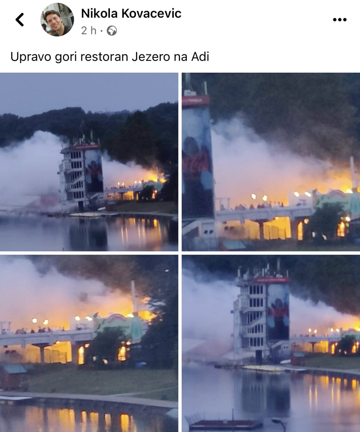 ADA CIGANLIJA U PLAMENU! Gori restoran JEZERO – plamen guta sve pred sobom! (FOTO)