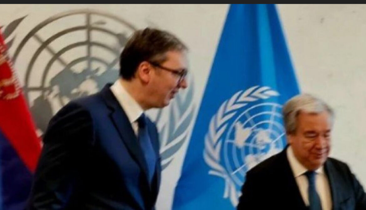 VUČIĆ SE SASTAO SA GUTEREŠOM: Predsednik na sastanku sa generalnim sekretarom UN (FOTO)