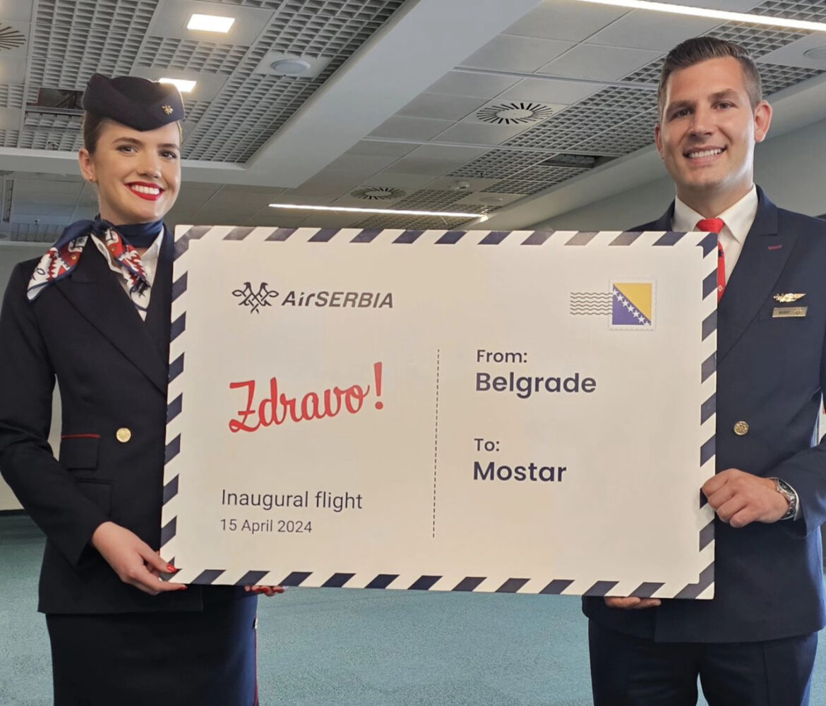 Prvi let Er Srbije na liniji Beograd-Mostar: Srpska delegacija na čelu sa Vučićem putuje u BiH 