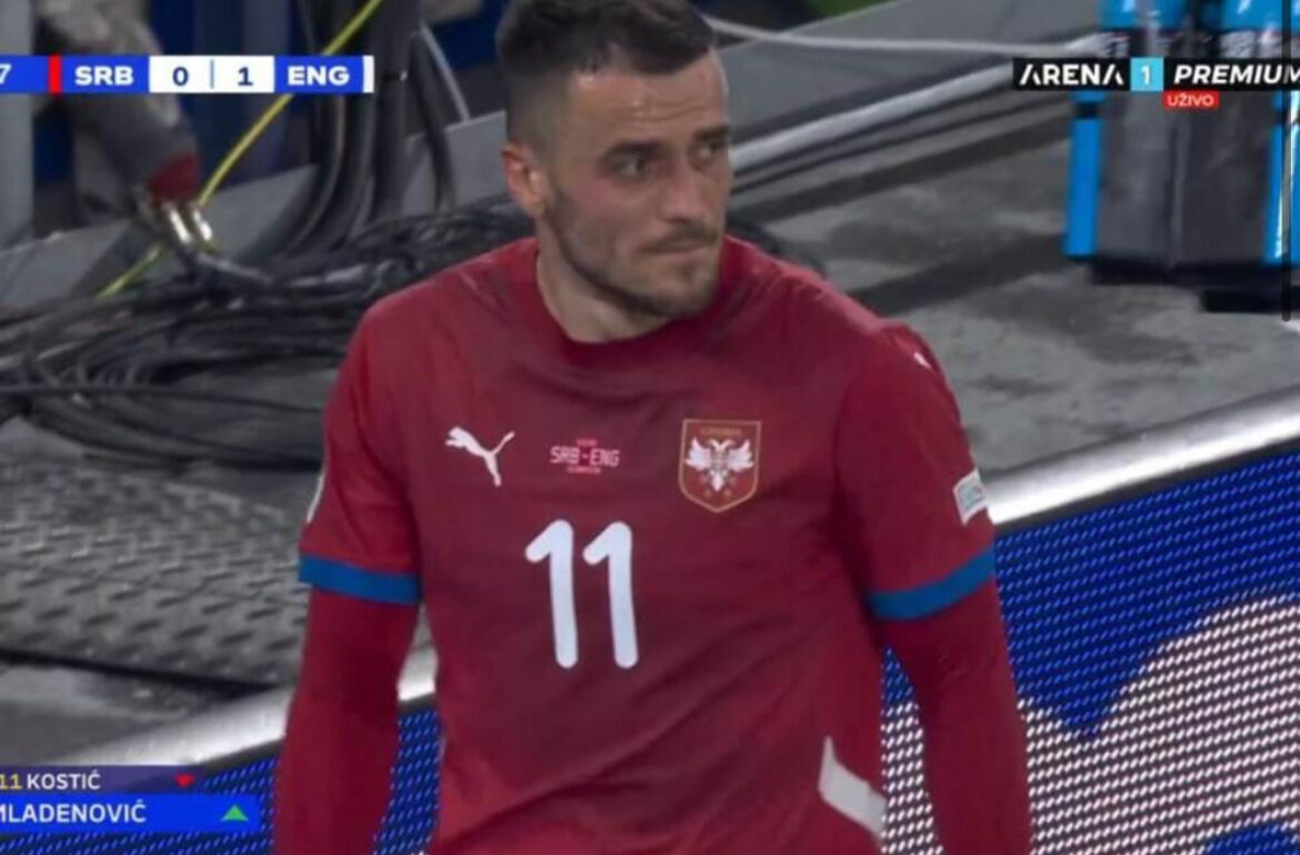 POTRESNA SCENA NA UTAKMICI SRBIJE! Kostić nije mogao da sakrije emocije dok je napuštao teren – njegove SUZE će vas zaboleti! 