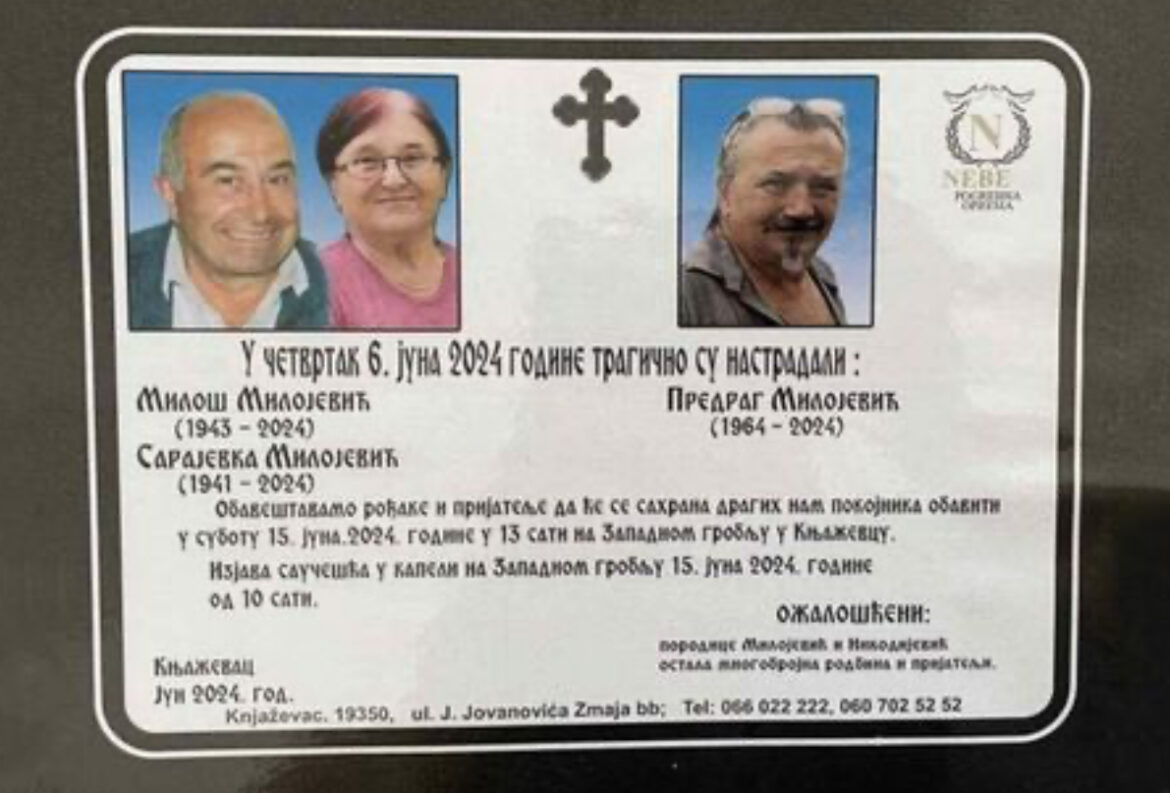 Teški prizori ispred kapele u Knjaževcu: Danas sahrana troje Milojevića koje je ubio Aleksa (22)￼