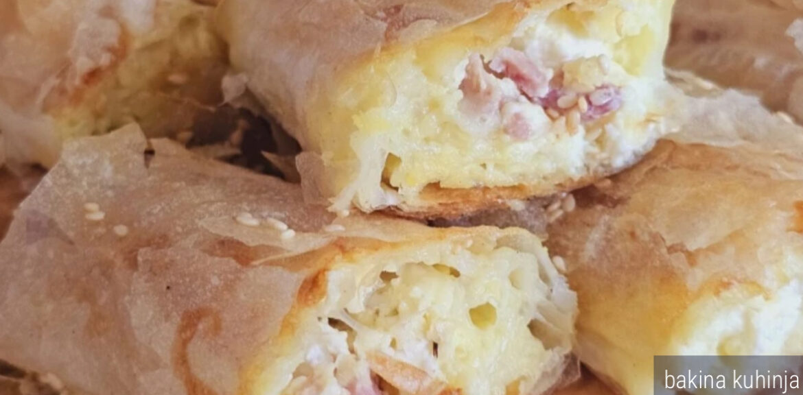 Pita sa šunkom i pavlakom! Hrskava i ukusna, a bolja nego ona iz pekare (VIDEO)