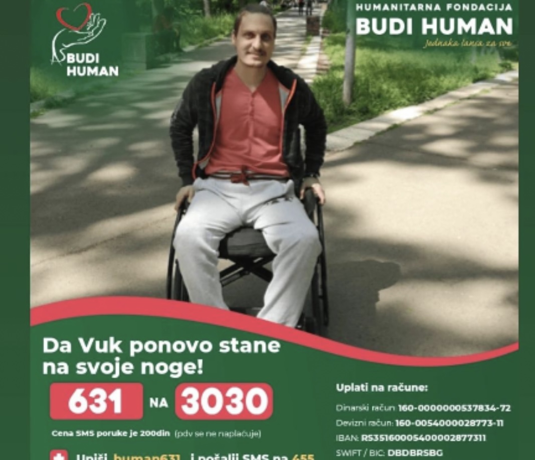 Vuk je posle pada ostao paraplegičar, pomozimo mu da ponovo stane na noge
