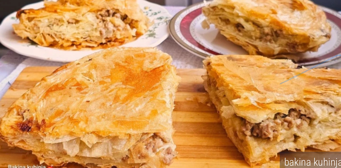Bakina preukusna pita! Burek sa mesom za sve generacije – tako šuškav i rastresit (VIDEO)