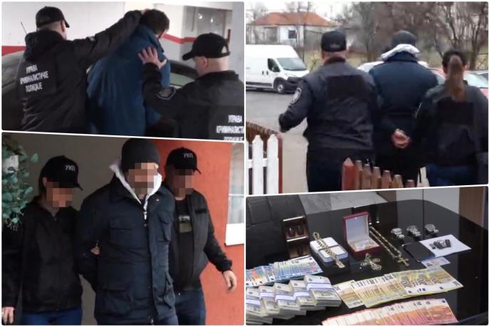 NOVI SNIMAK UHAPŠENIH U VELIKOJ AKCIJI POLICIJE! Uhvaćeni dok su kretali na posao, neki nisu stigli ni da se obuku! NA STOLU SATOVI, GOMILA ZLATA I NOVAC
