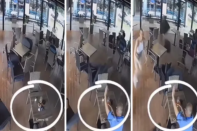 Neverovatan snimak oluje u Novom Sadu: Kafić se raspada, a pogledajte šta radi ovaj gost