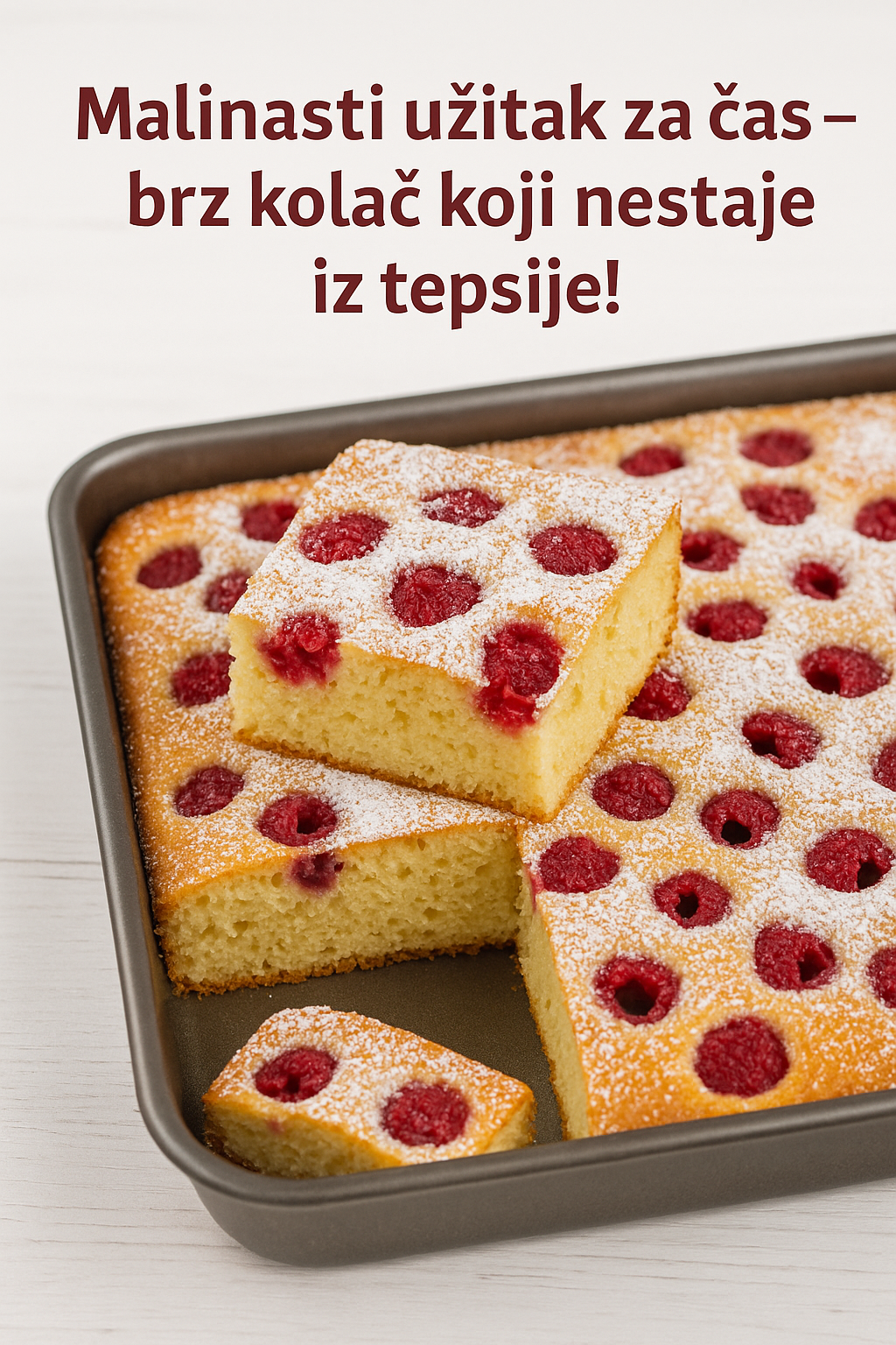 Malinasti užitak za čas – brz kolač koji nestaje iz tepsije!