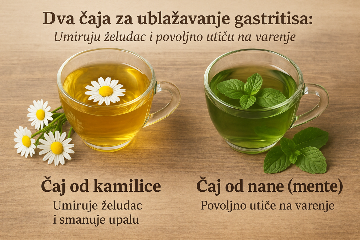 Dva čaja kojaublažuju gastritis, umiruju želudac i povoljno utiču na varenje