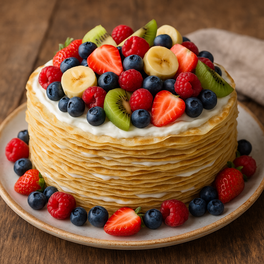 Torta od palačinki sa puno voća 🍓🥝🍌