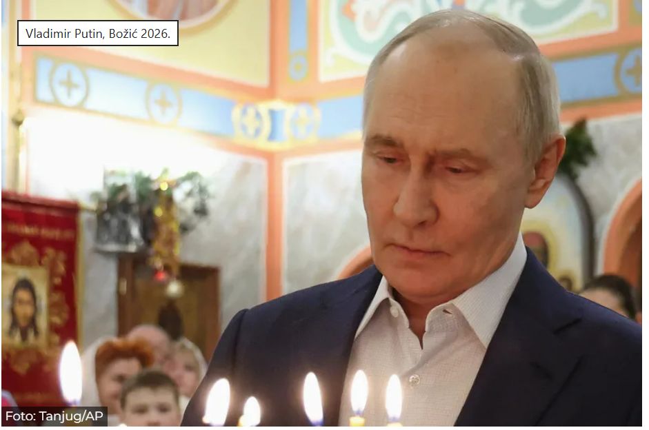 Pogledajte s kim je Putin dočekao Božić: Tradicionalno zapalio sveću u crkvi, pa ovo poručio na praznik