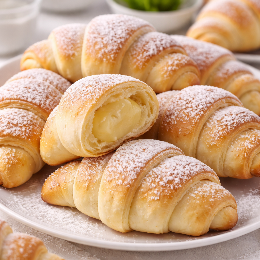 Posni kroasani sa kremom (mekani i sočni)