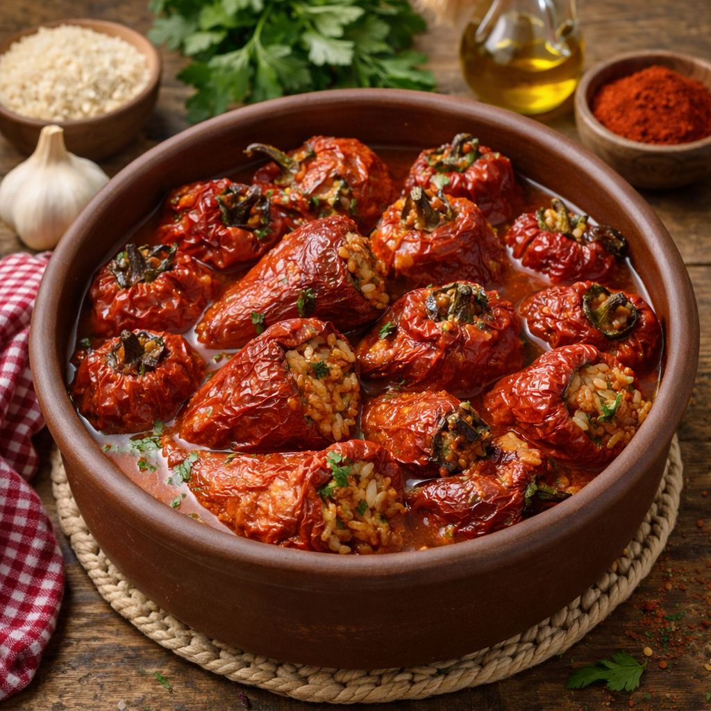 Posne punjene sušene paprike (makedonski recept)