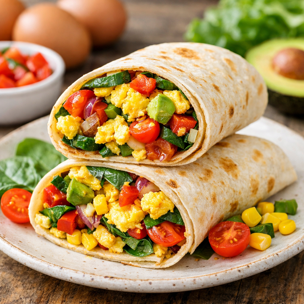 Tortilja sa jajima i povrćem (brzi doručak)