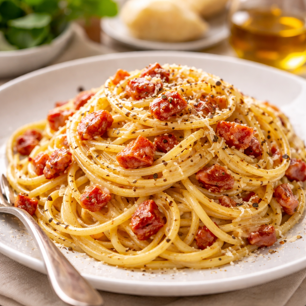 Italijanski klasik za ručak: Pasta Carbonara (kremasta bez pavlake)