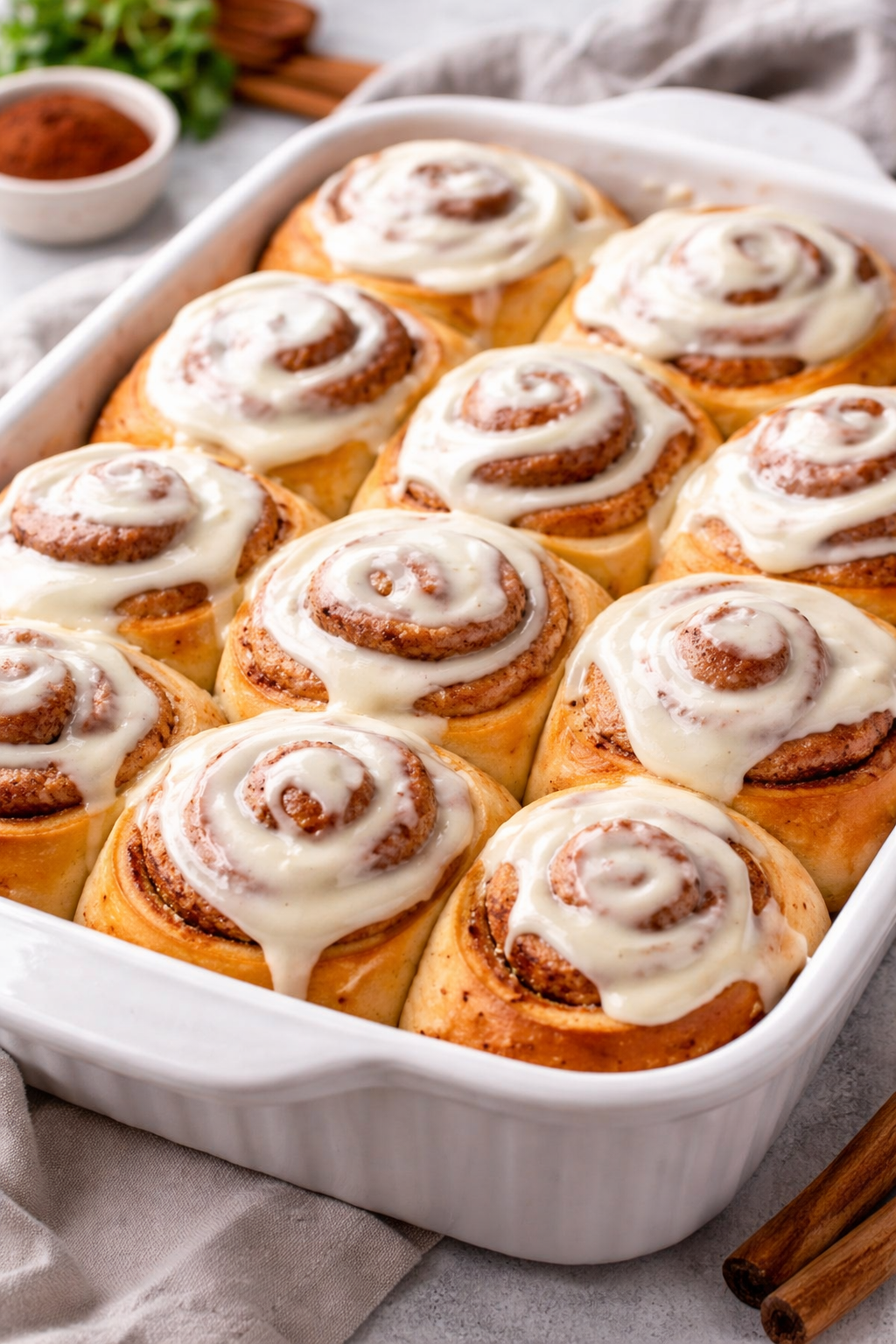 Domaće cimet rolnice sa bogatim kremastim filom – mekane i mirisne kao iz pekare