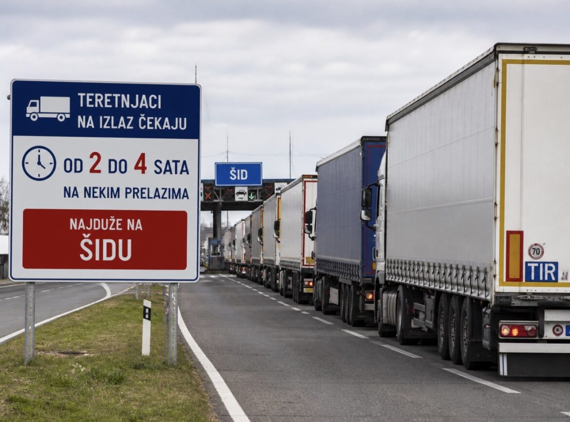 Teretnjaci na izlaz čekaju od dva do četiri sata na nekim prelazima, najduže na Šidu