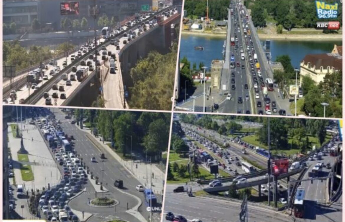 BRANKOV I AUTOKOMANDA STOJE, NEPREGLEDNA KOLONA ZA TERAZIJSKI TUNEL: Opšti krkljanac jutros na beogradskim ulicama, koloni na Plavom mostu ne vidi se kraj FOTO