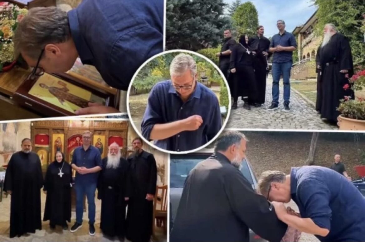 „KOPORIN JE SVETINJA KOJA NADAHNJUJE!“ Vučić u velikom srpskom manastiru: „Srećan što sam na petnaestak minuta prigrabio taj mir!“ 