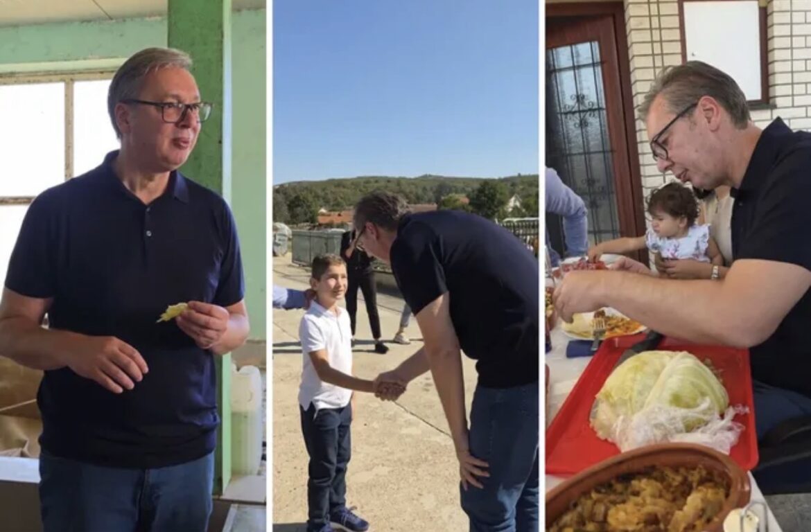 Vučić posetio porodicu Milivojević, probao kupus koji proizvode