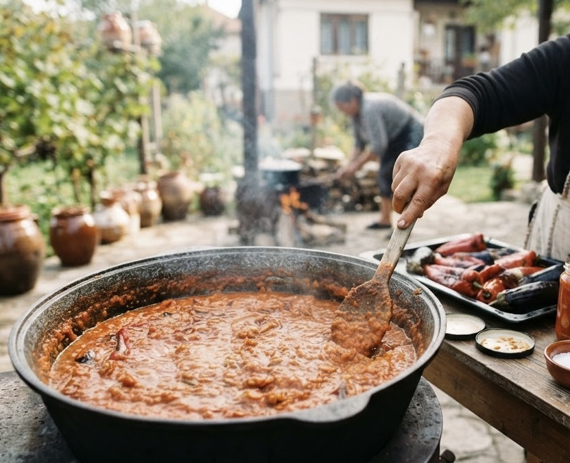 Tradicionalni domaći ajvar od pečenih paprika