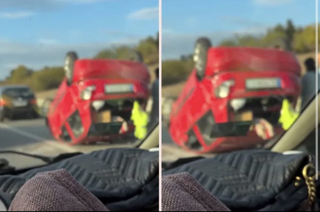 Automobil prevrnut, ljudi izlaze iz slupanih kola: Neverovatne scene sa&hellip;